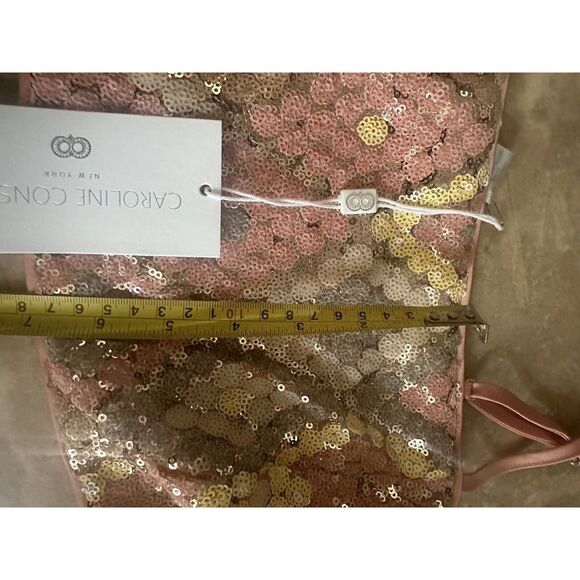 NWT CAROLINE CONSTAS Sequin Crop Top & Skirt Set Pink Size 10 - Picture 8 of 10